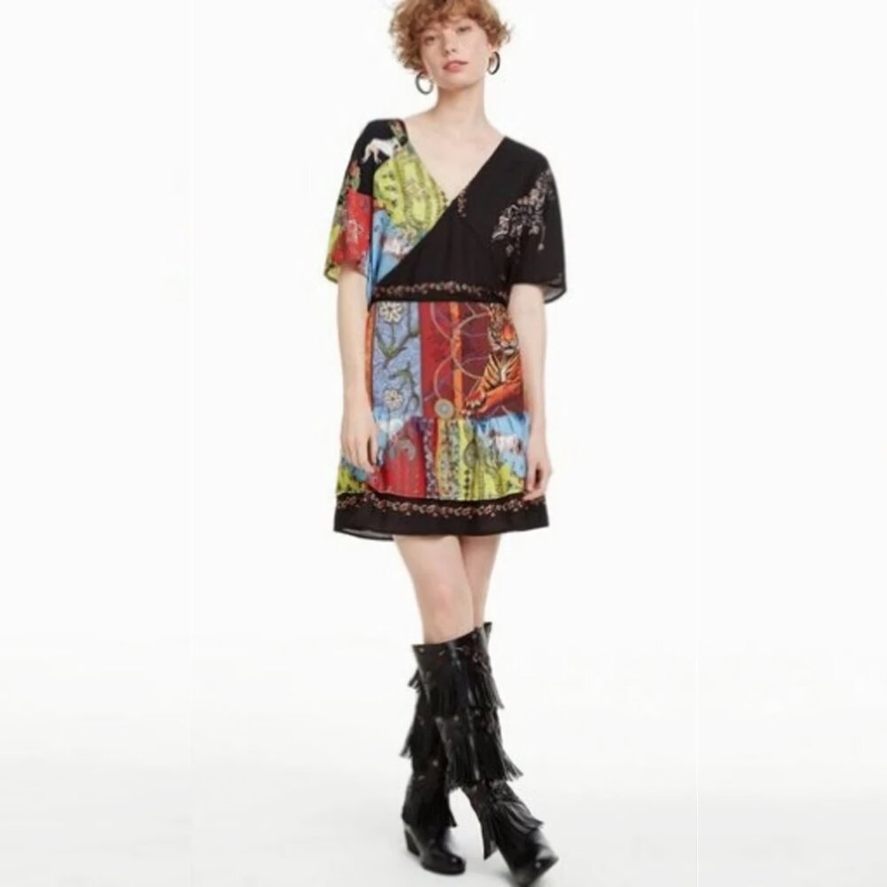 NEW Desigual Kimino Style Sleeve Mini Dress, Size 36 EU
